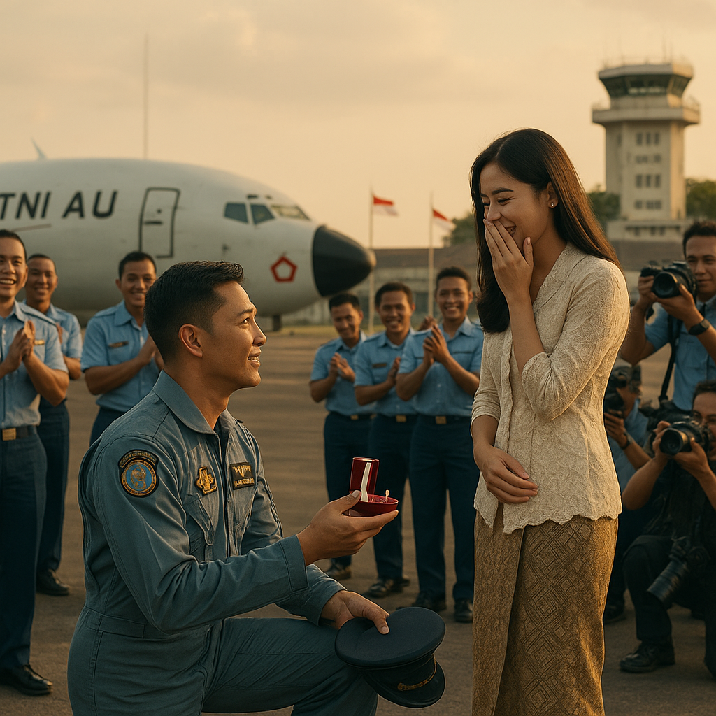 Kejutan dari Langit: Penerbang TNI AU Mendarat dan Langsung Melamar Kekasihnya di Bandara