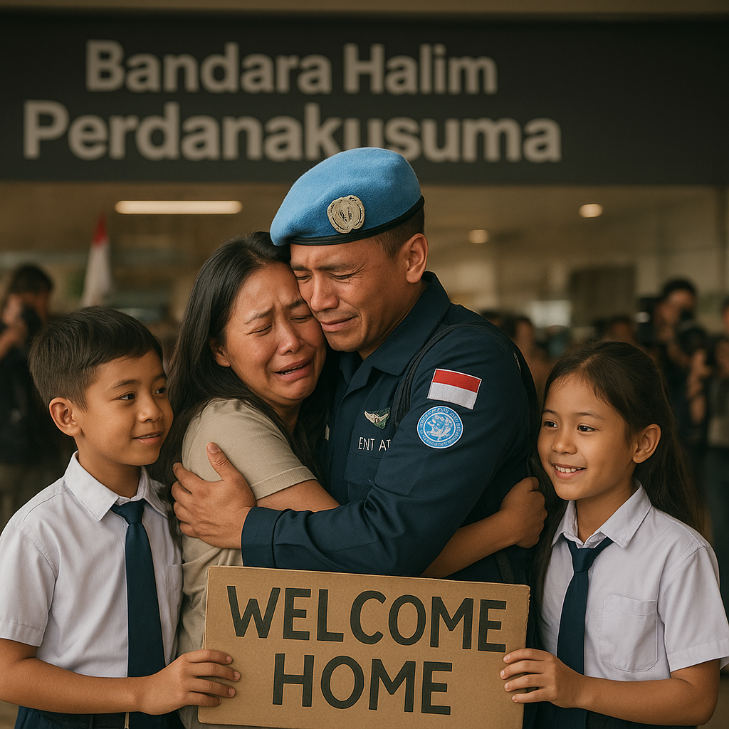Kejutan Haru: Prajurit TNI AU Pulang dari Misi PBB di Afrika, Disambut Tangis Anak dan Istri di Bandara Halim