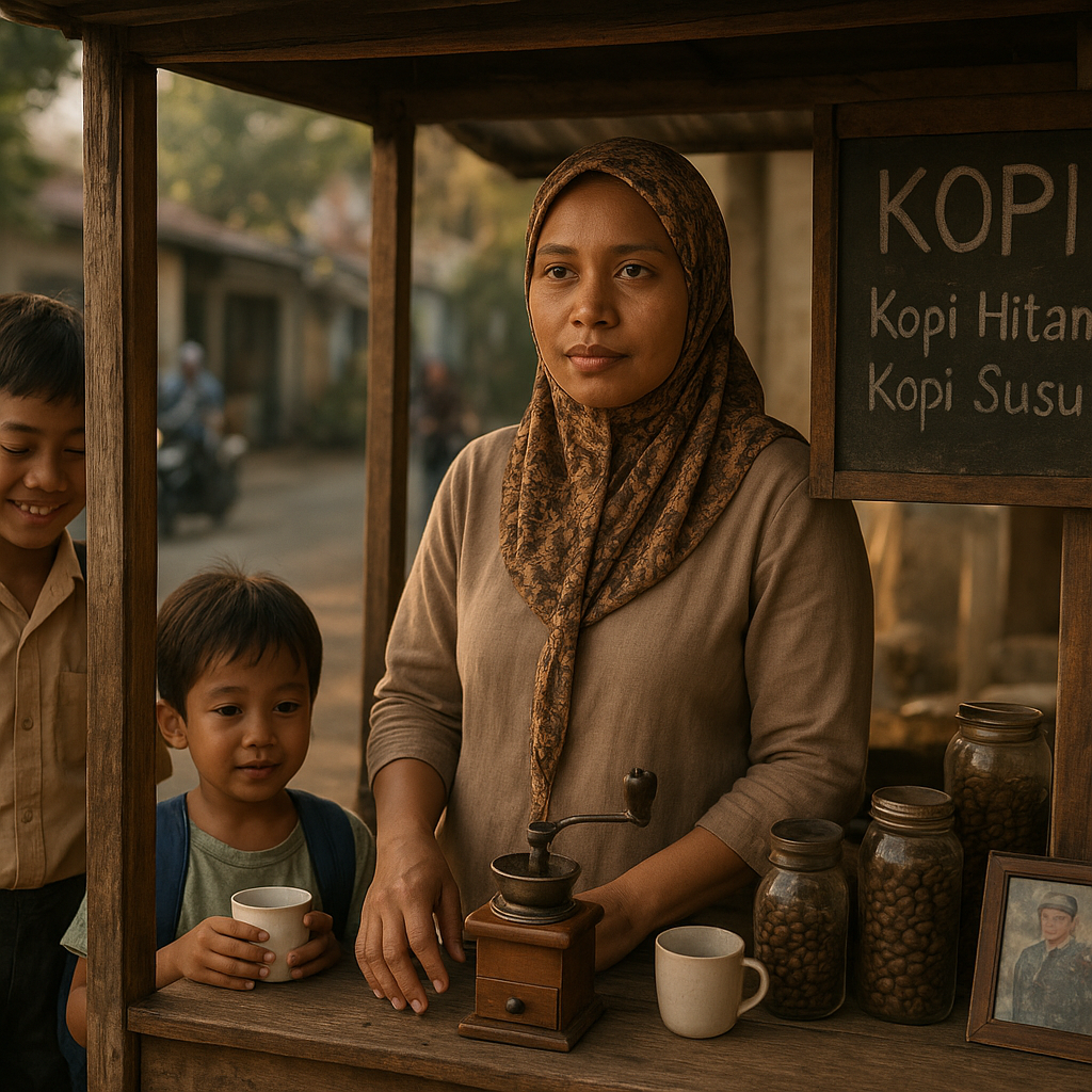 Janda Prajurit TNI Kini Buka Warung Kopi, Usaha Kecil untuk Masa Depan Anaknya