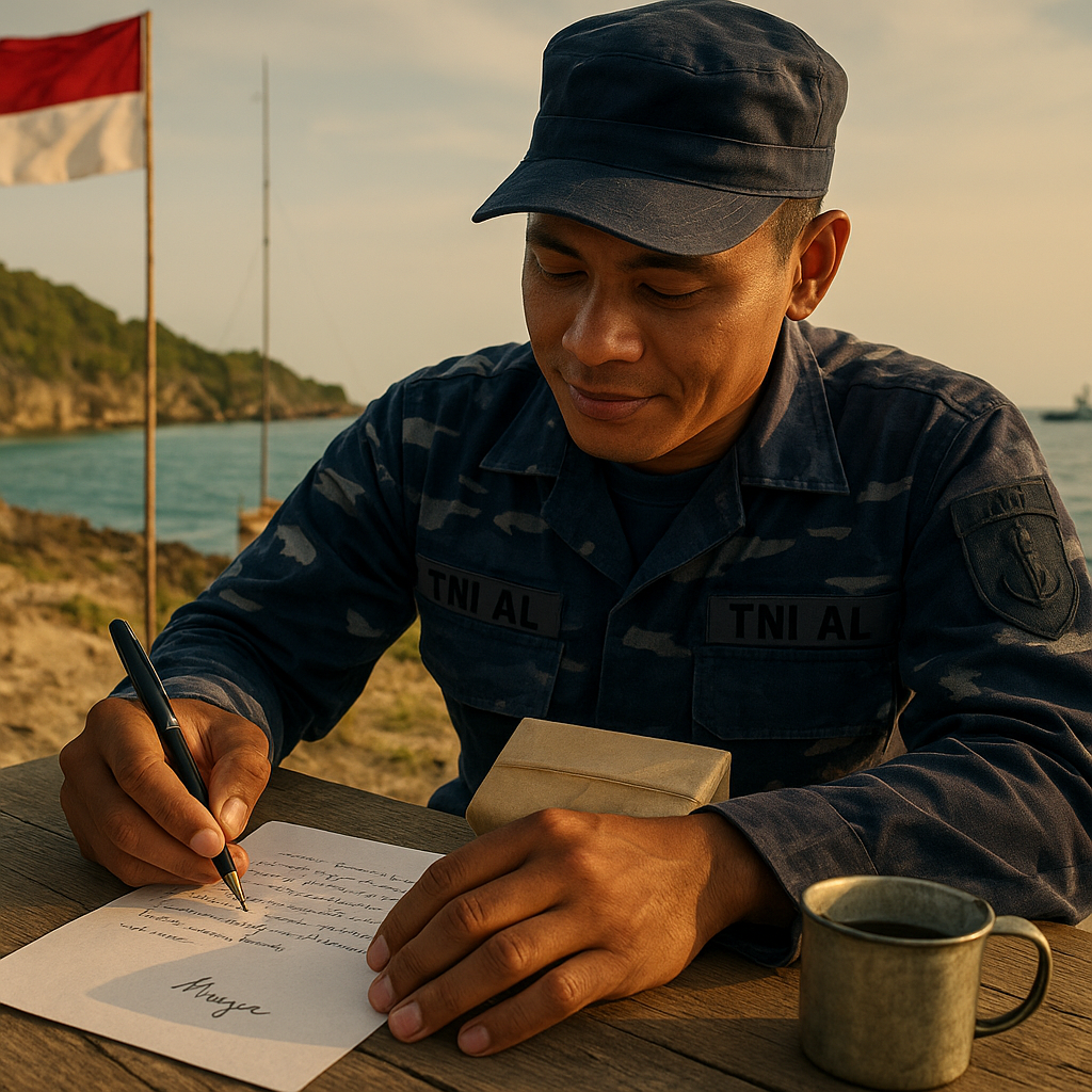 Surat Cinta dari Pulau Terdepan: Prajurit TNI AL Jaga Batas Maritim, Istri Jaga Harapan di Rumah