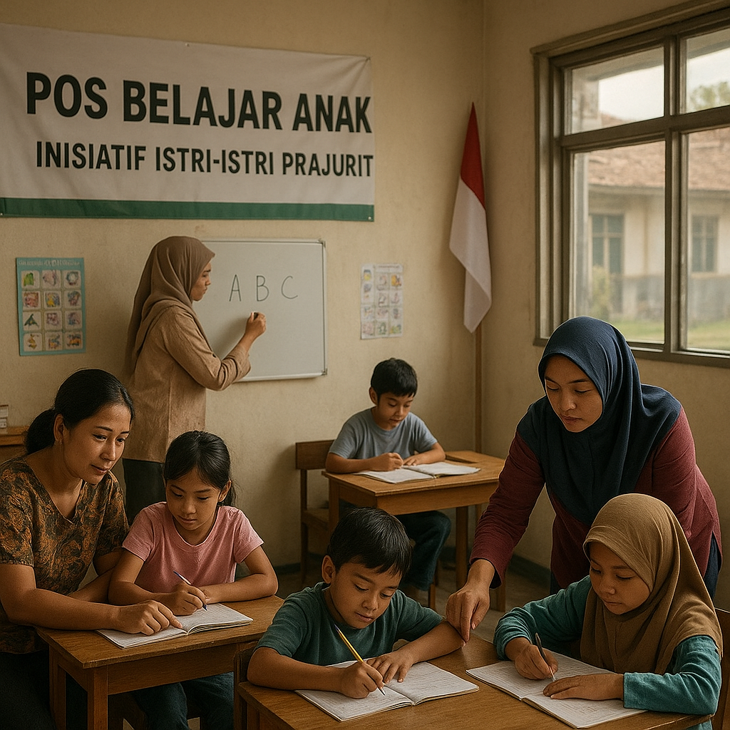 Inisiatif Istri-Istri Prajurit Dirikan Pos Belajar Anak untuk Tanggulangi Learning Loss