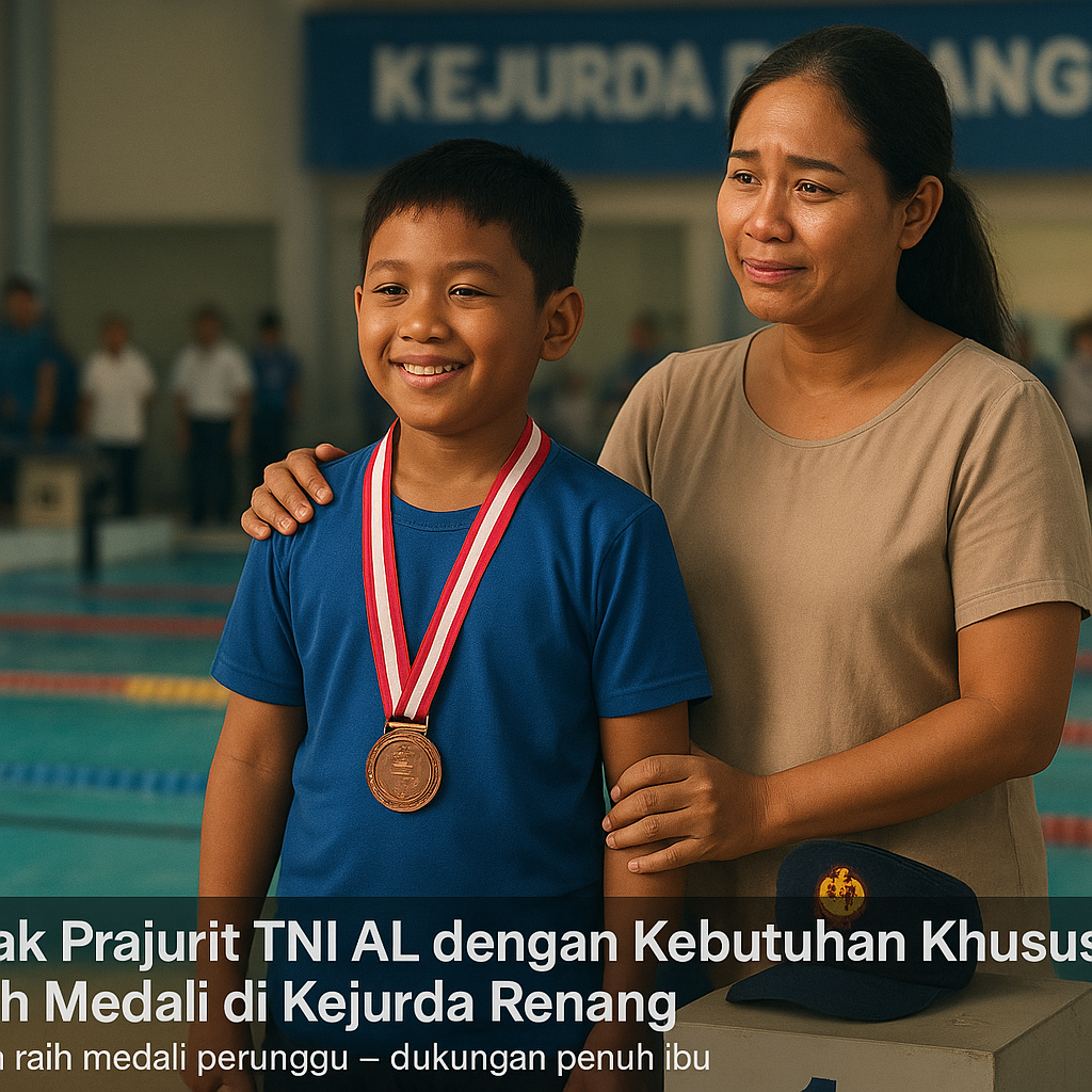 Anak Prajurit TNI AL dengan Kebutuhan Khusus Raih Medali di Kejurda Renang