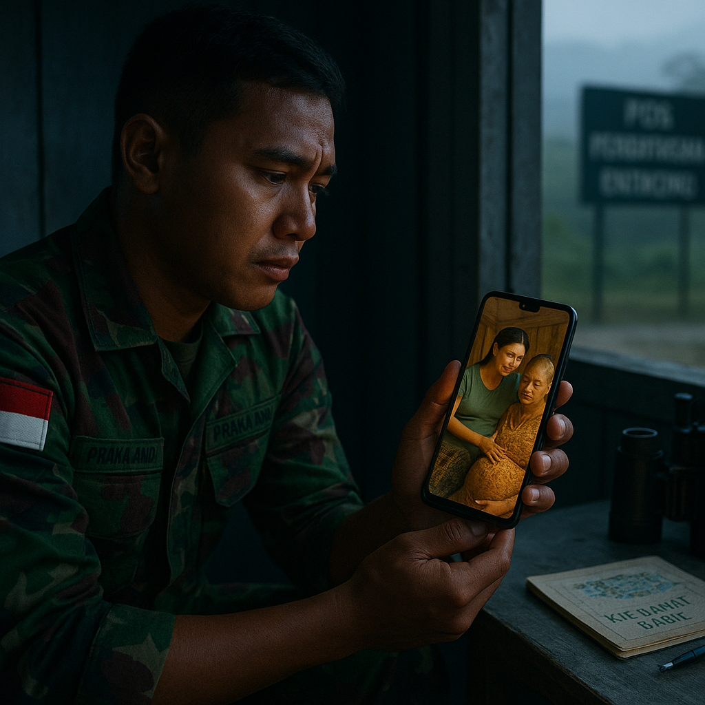 Persalinan di Perbatasan: Istri Prajurit Melahirkan Sendiri Saat Suami Jaga Pos