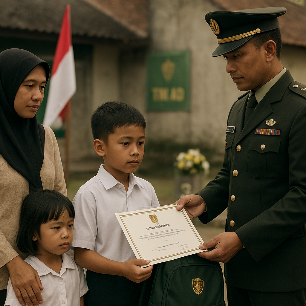 Tiga Tahun Tanpa Ayah, Anak Prajurit Gugur di Papua Terima Beasiswa Penuh dari TNI AD