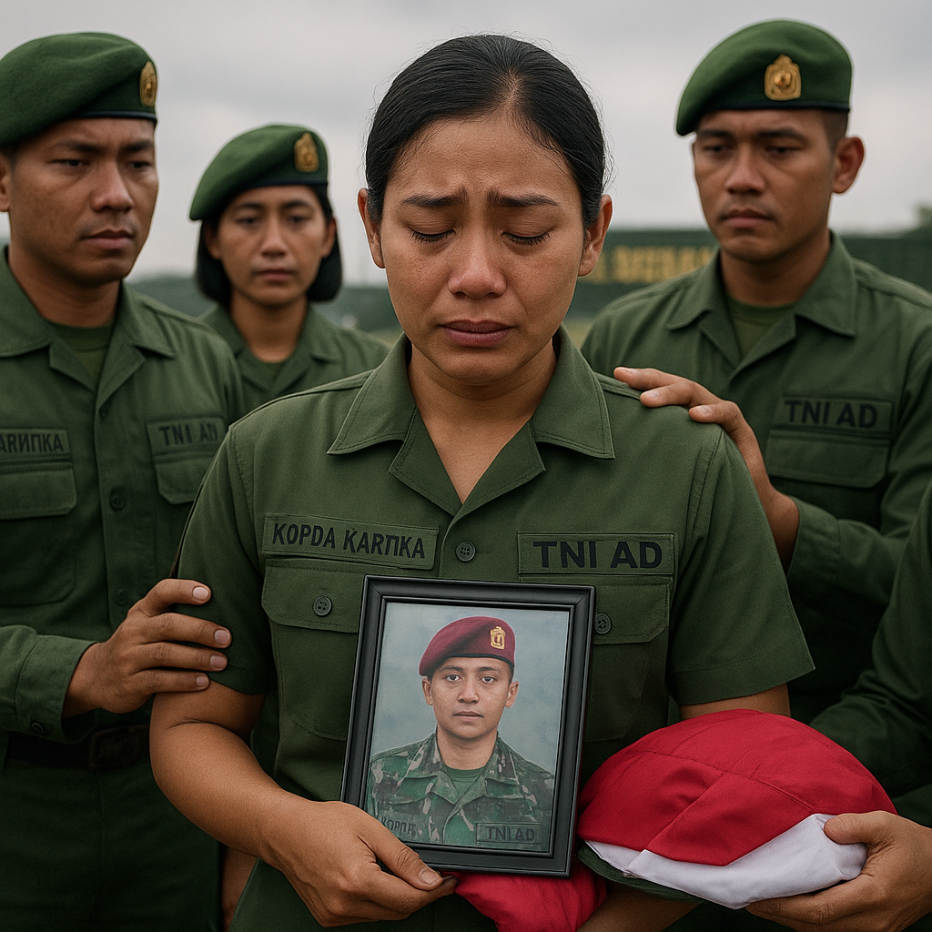 Kopda Wanita Berduka Suami Sesama TNI Gugur Latihan, Satuan Jadi Keluarga Penuh Cinta