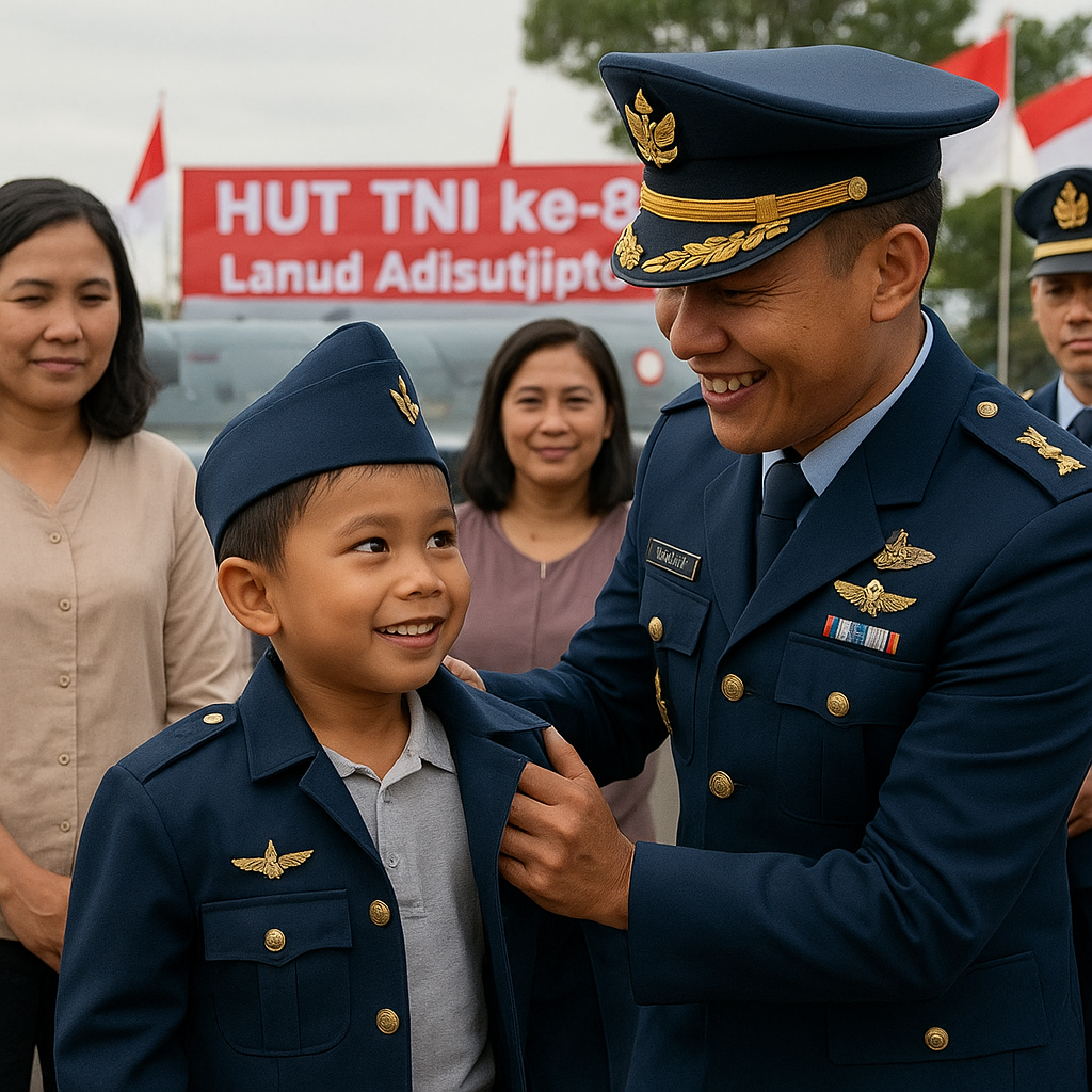 Hari TNI, Bocah Yatim Piatu Terima Seragam Baru: ‘Aku Mau Jadi Penerbang’