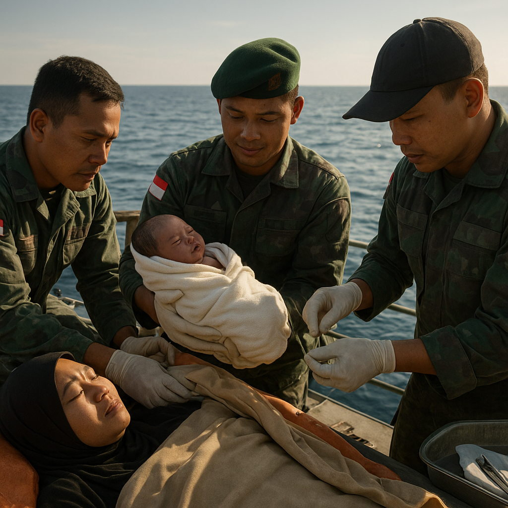 Prajurit TNI AL Bantu Persalinan Darurat Ibu Hamil di Kapal, Bayi Lahir Selamat