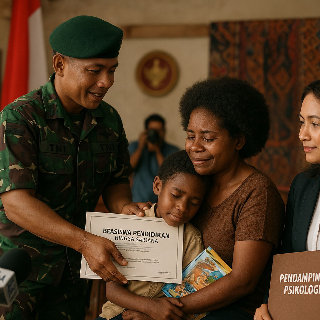 Bantuan Pendidikan dari TNI: Anak Yatim Prajurit Gugur di Papua Dijamin hingga Sarjana