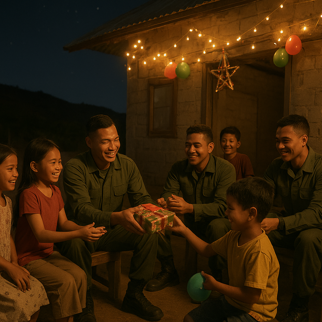 Malam Natal di Perbatasan: Prajurit TNI Berbagi Kebahagiaan dengan Anak-anak di Pos Terdepan