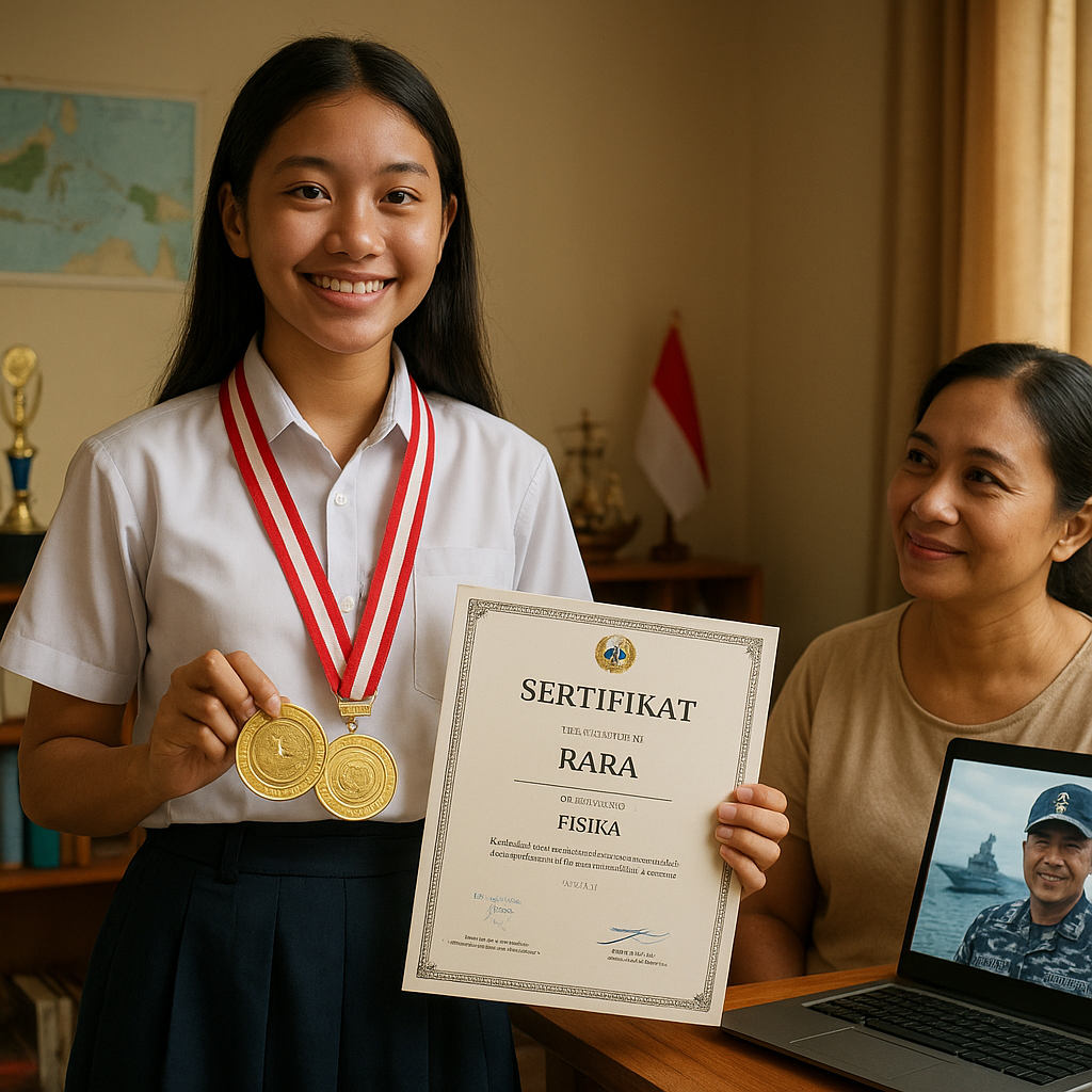 Anak Prajurit TNI AL dengan Prestasi Olimpiade Sains: "Ayah di Kapal, Inspirasiku Belajar"