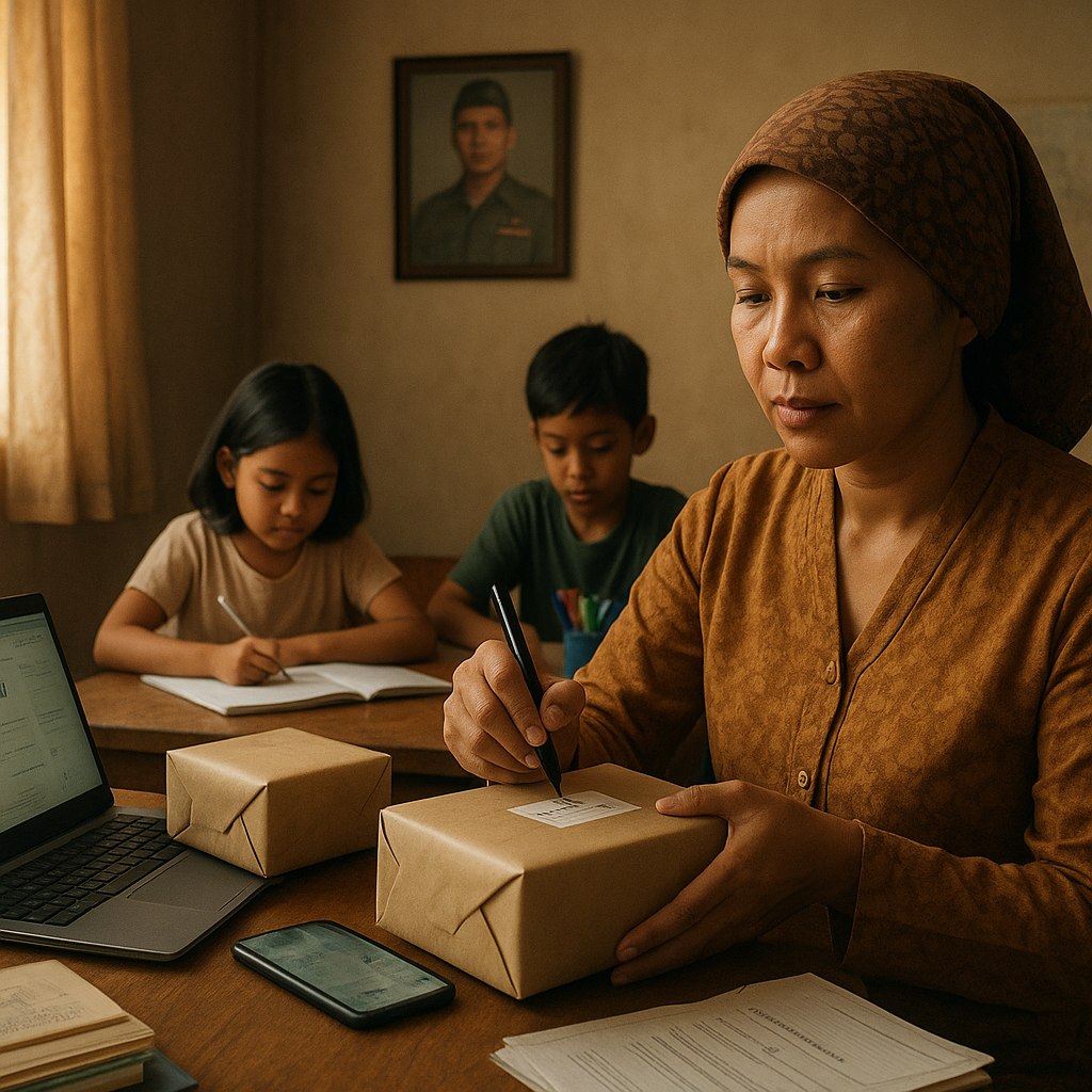Ibu Rumah Tangga Jadi Tulang Punggung, Jualan Online Demi Biaya Sekolah Anak Prajurit TNI yang Ditugaskan di Daerah Terpencil