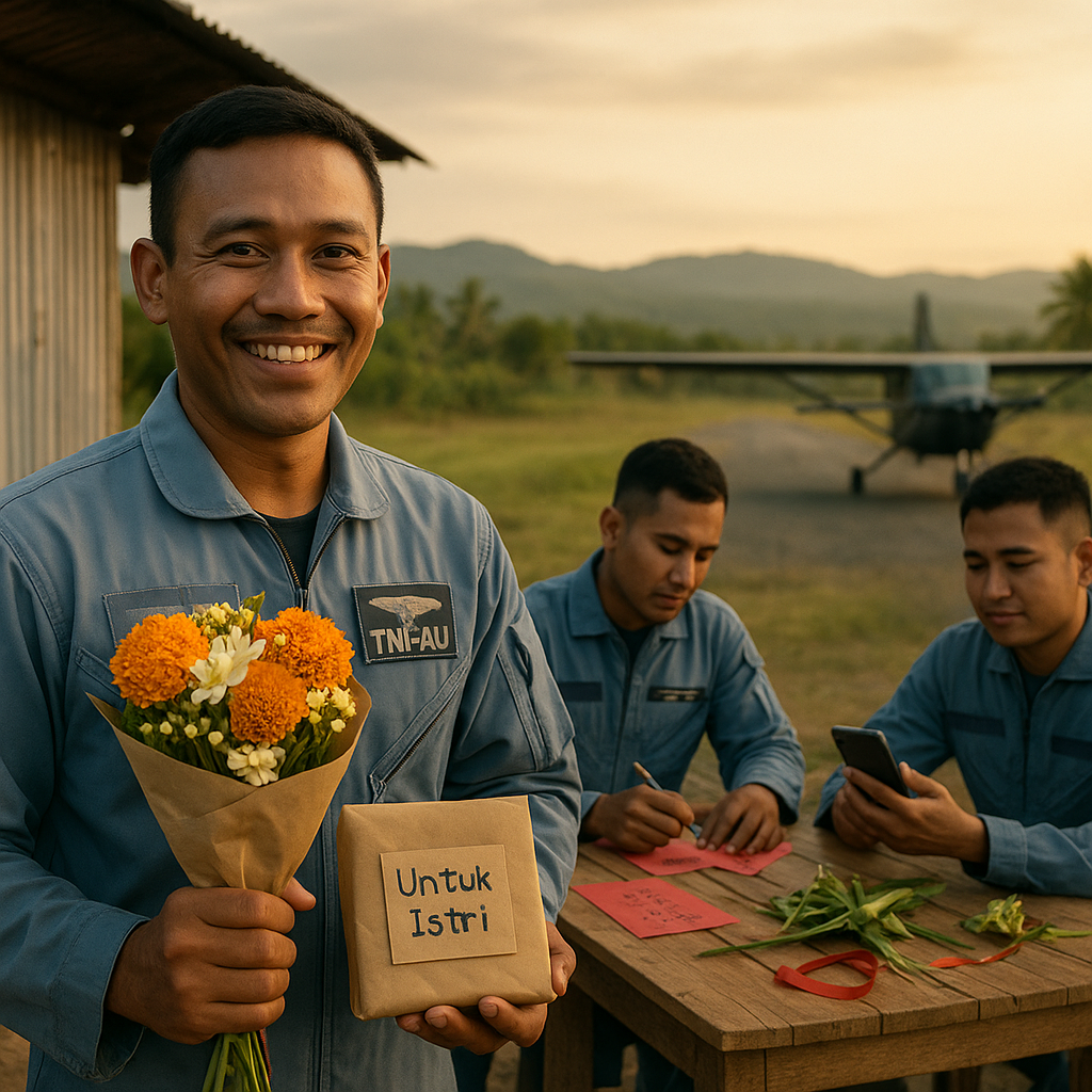 Prajurit TNI AU Siapkan Kejutan Valentine untuk Istri dari Pangkalan Terpencil