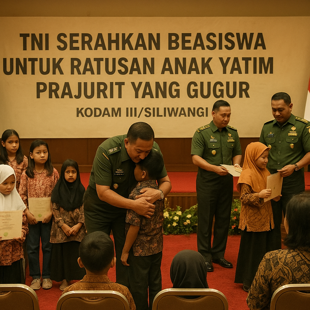 TNI Serahkan Beasiswa untuk Ratusan Anak Yatim Prajurit yang Gugur