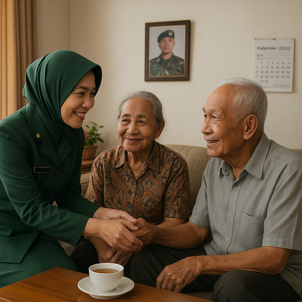 Pasangan Lansia Orang Tua Prajurit TNI Ditinggal Bertugas, Dikunjungi Rutin oleh 'Anak Angkat' dari Persit