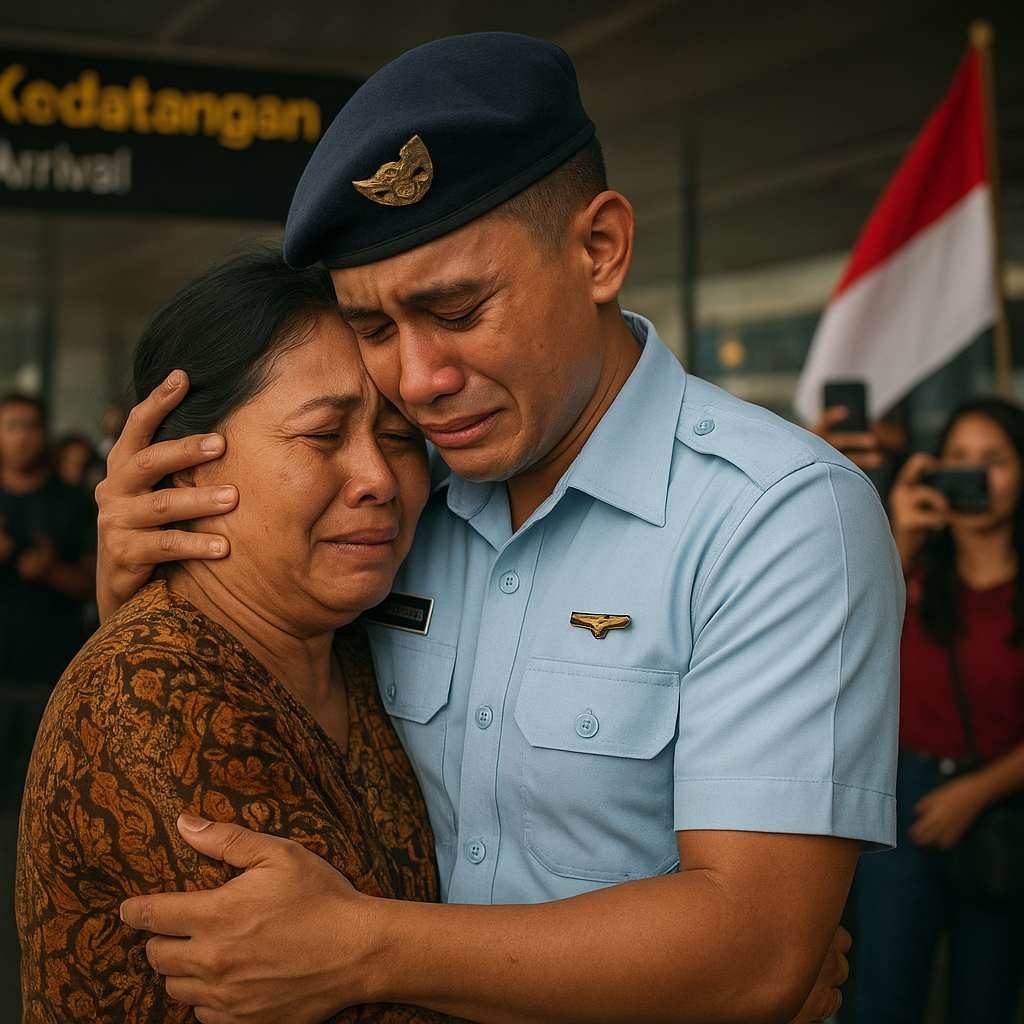 Kejutan Pulang Anak Prajurit TNI AU dari Tugas Luar Negeri, Reuni Haru dengan Ibu