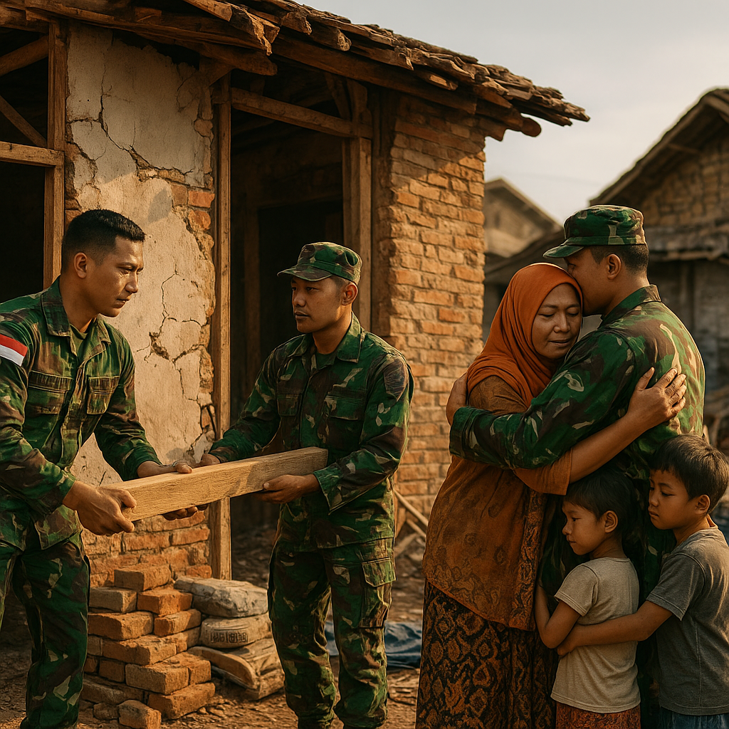 Kisah duka keluarga prajurit yang rumahnya hancur akibat gempa Cianjur, TNI bangunkan kembali