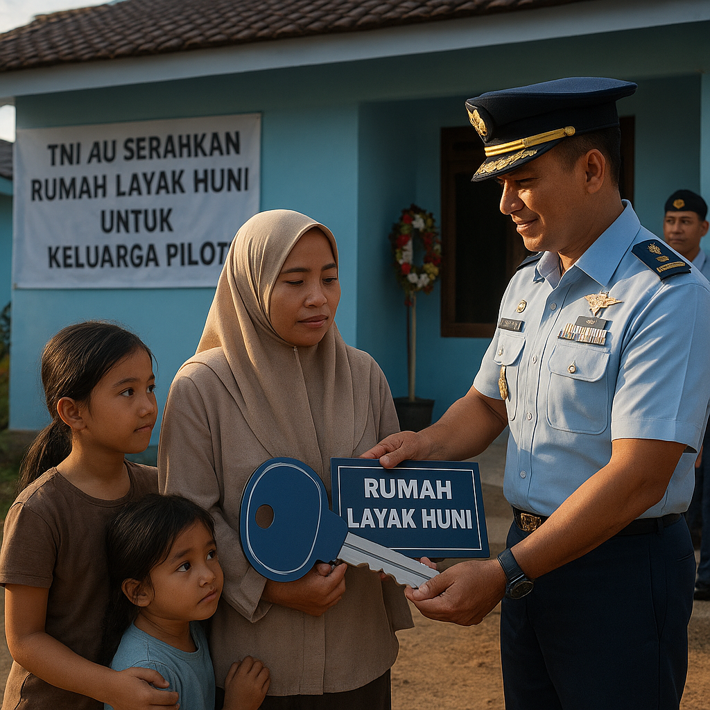 TNI AU serahkan rumah layak huni untuk keluarga pilot yang gugur dalam latihan di Pekanbaru
