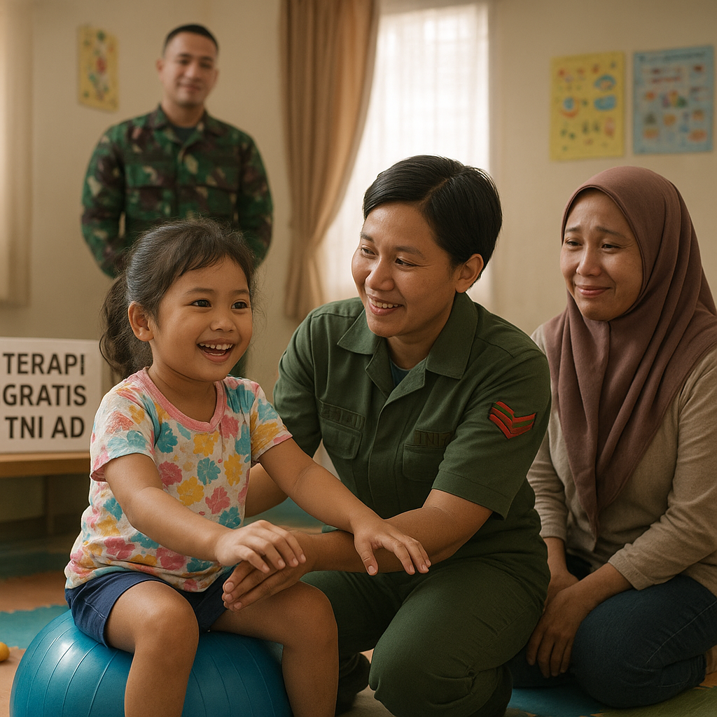 Anak prajurit berkebutuhan khusus ini dapat terapi gratis dari TNI AD, sang ibu: 'Dia jadi lebih ceria'