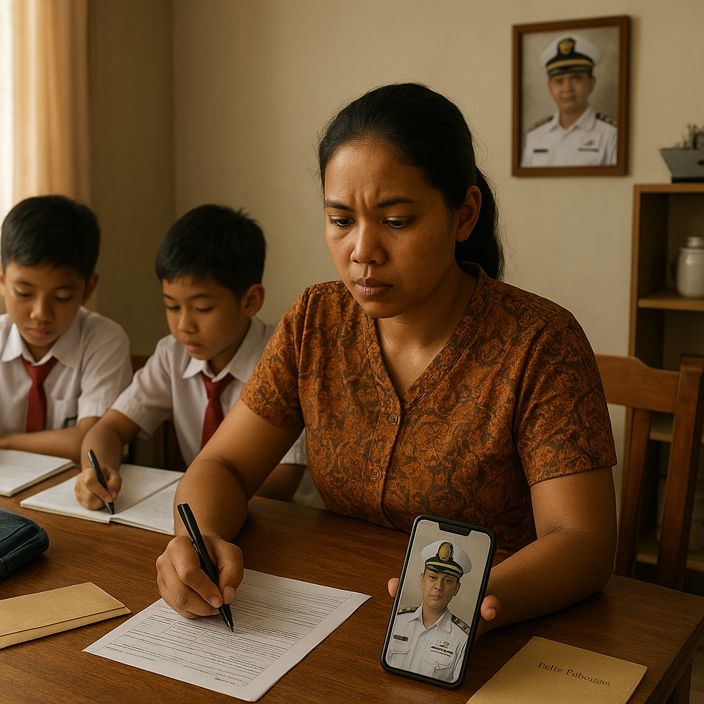 Ibu dari Tiga Anak yang Menjadi Tulang Punggung Keluarga saat Suami Bertugas di Kapal Perang TNI AL