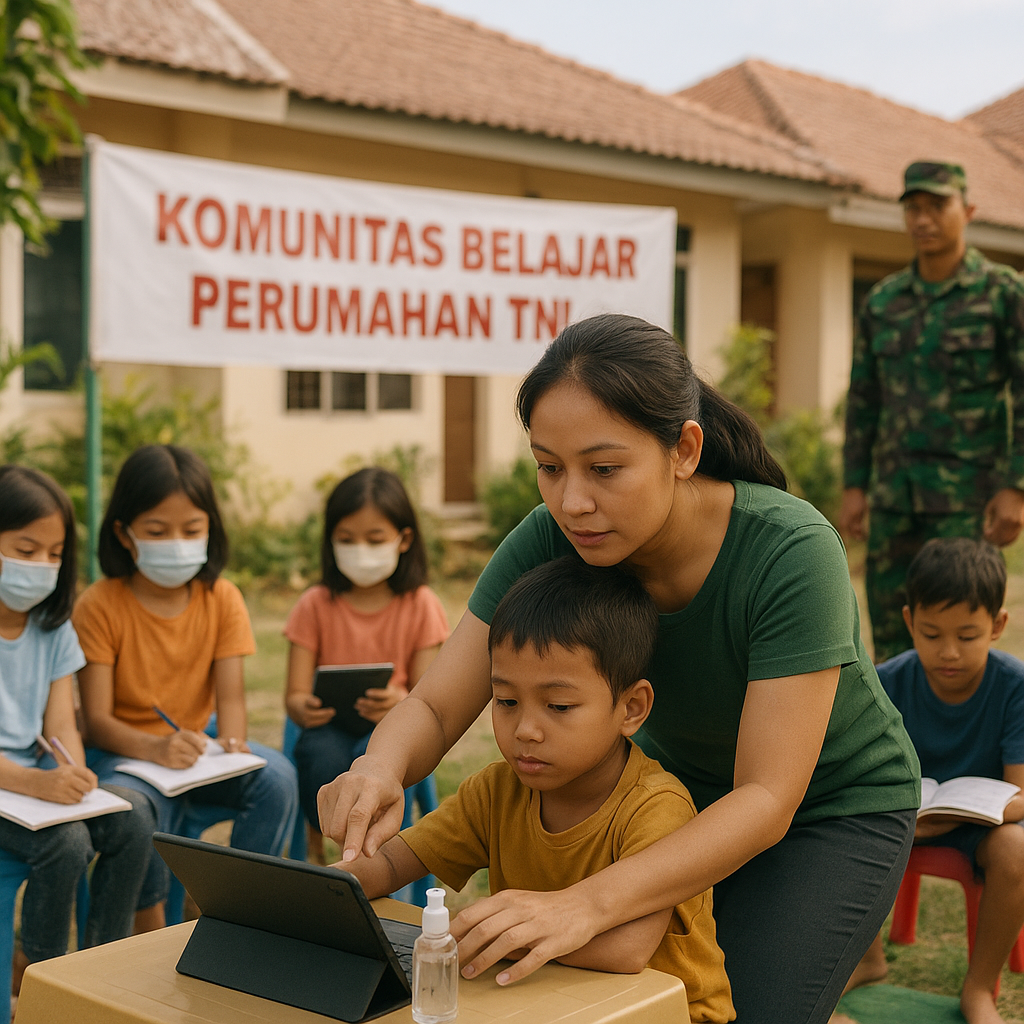Ibu Muda Prajurit TNI Dirikan Komunitas Belajar untuk Anak-anak di Perumahan Militer
