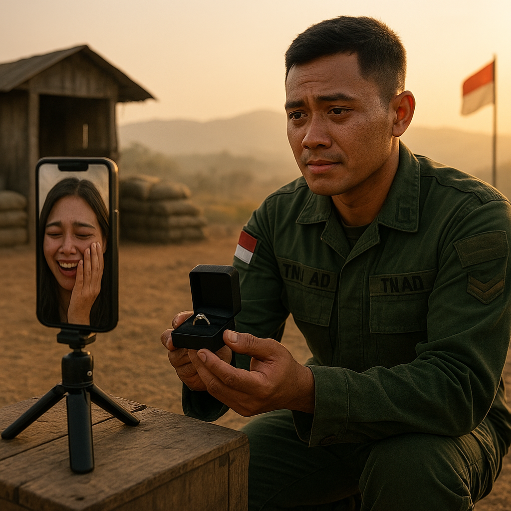 Prajurit TNI AD Buat Video Proposal Pernikahan dari Pos Perbatasan, Istri: "Air Mata Bahagia"