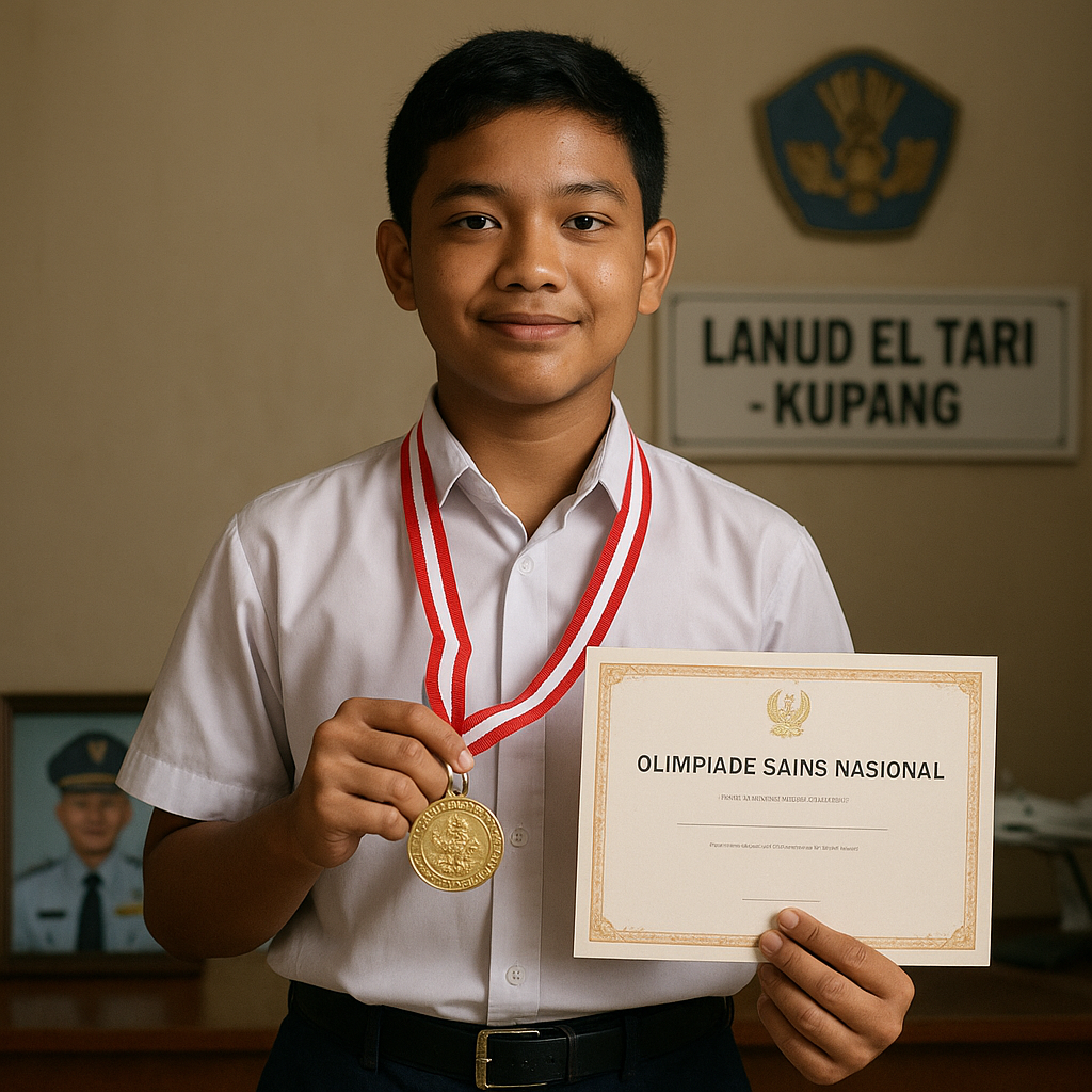 Anak Prajurit TNI AU di Kupang Juara Olimpiade Sains, Dedikasi Ayah dari Medan Tugas Jadi Motivasi