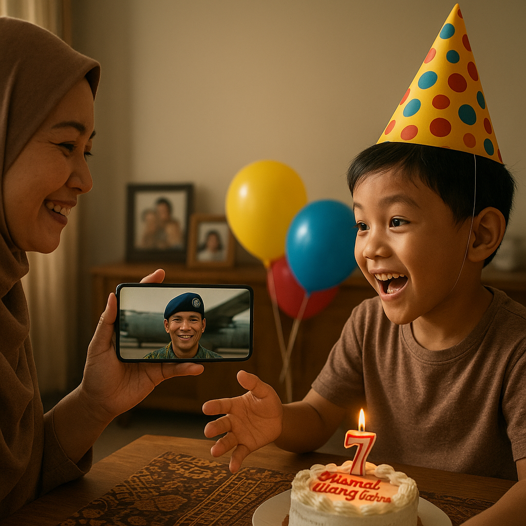 Kado Ultah dari Medan Tempur: Prajurit TNI AU Kirim Video Kejutan untuk Anaknya