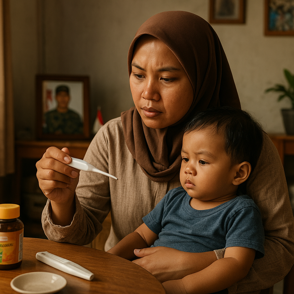 Perjuangan Istri Prajurit Jaga Kesehatan Anak Tunangan yang Ditinggal Suami Bertugas Perbatasan