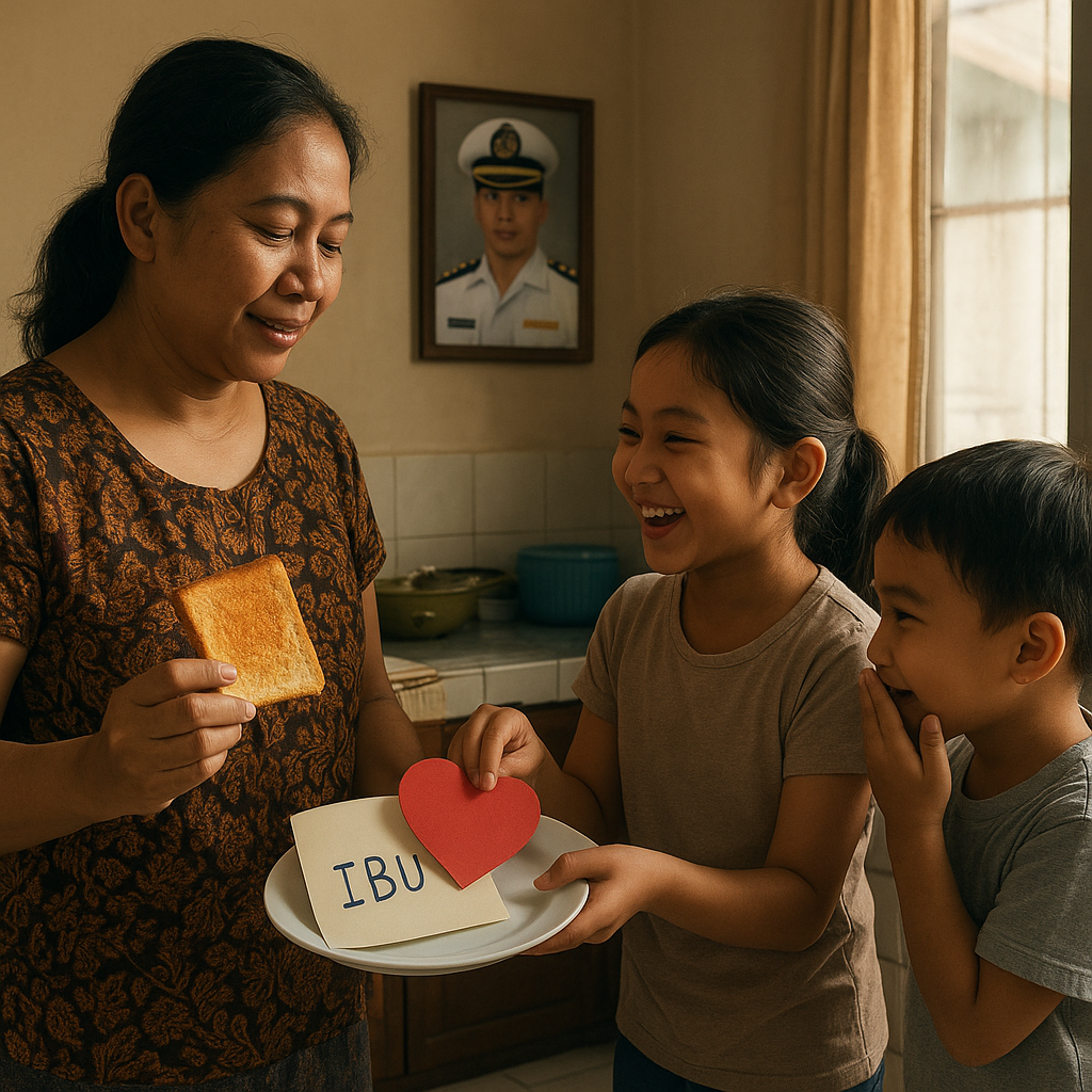 Kejutan Valentine dari Anak-Anak untuk Ibu yang Jadi Tulang Punggung Selama Ayah Bertugas di Kapal