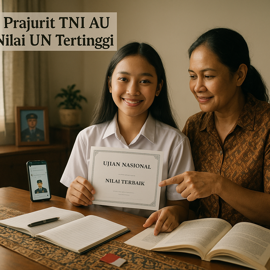 Anak Prajurit TNI AU Raih Nilai UN Tertinggi, Dedikasi Ibu yang Mengajar di Rumah Berbuah Manis