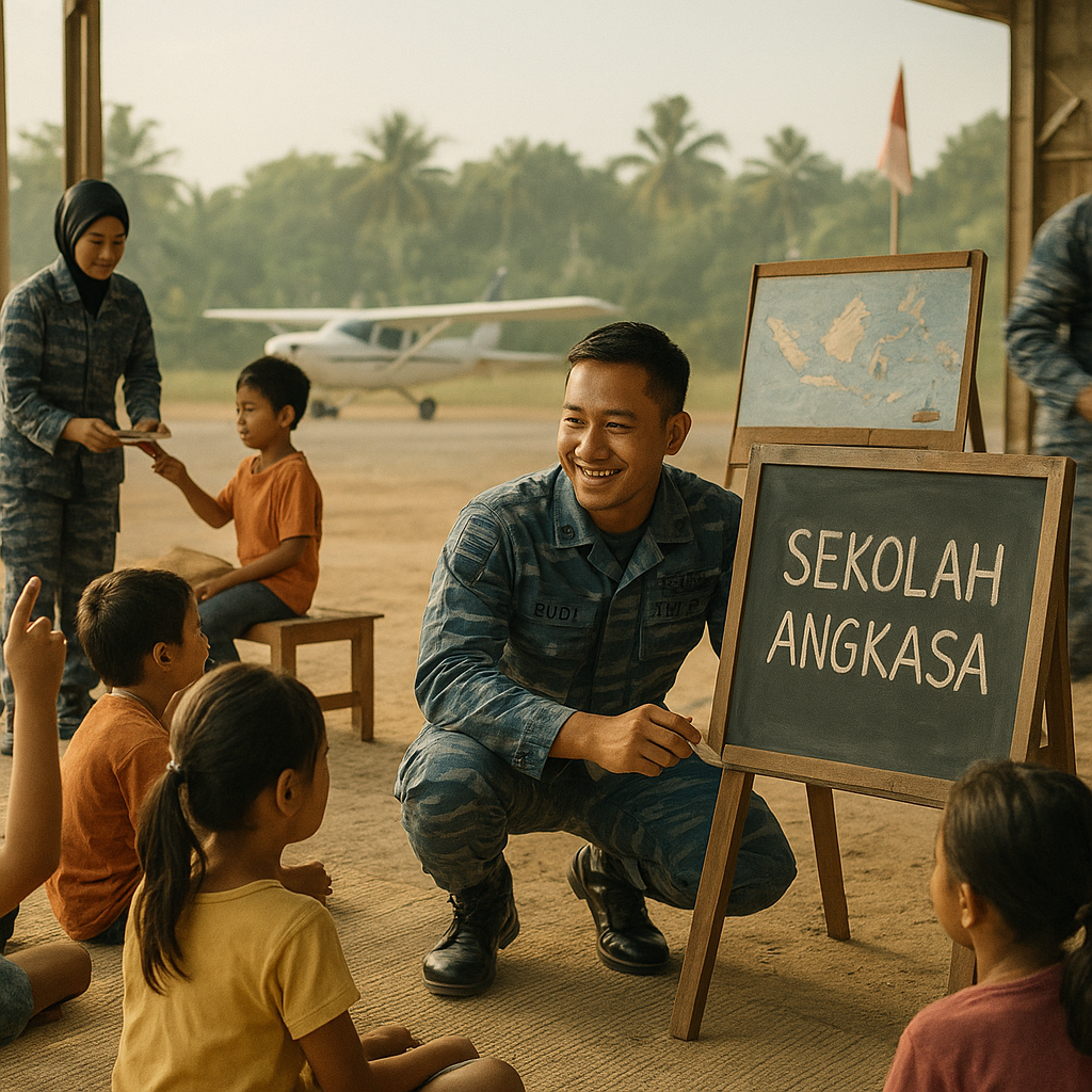 Prajurit TNI AU Jadi Guru Sukarela untuk Anak-Anak di Pangkalan Terpencil