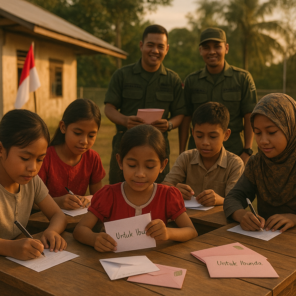 Kejutan Valentine dari Anak-Anak Prajurit di Perbatasan untuk Ibunda di Kampung Halaman