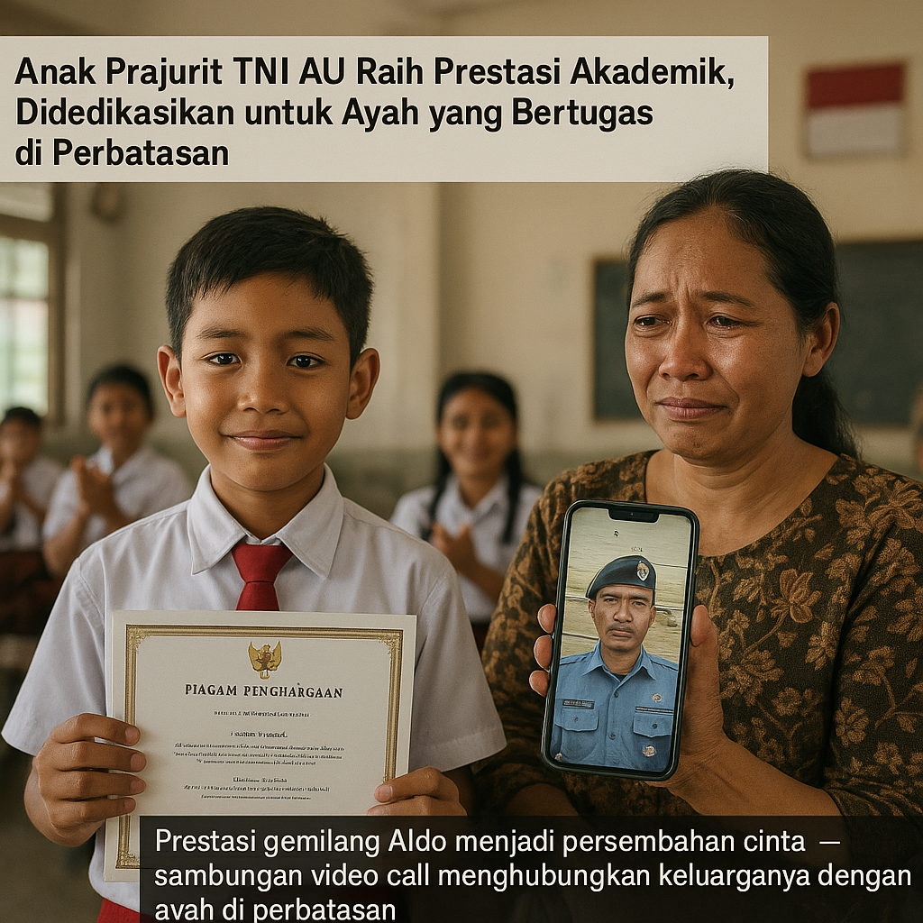Anak Prajurit TNI AU Raih Prestasi Akademik, Didedikasikan untuk Ayah yang Bertugas di Perbatasan
