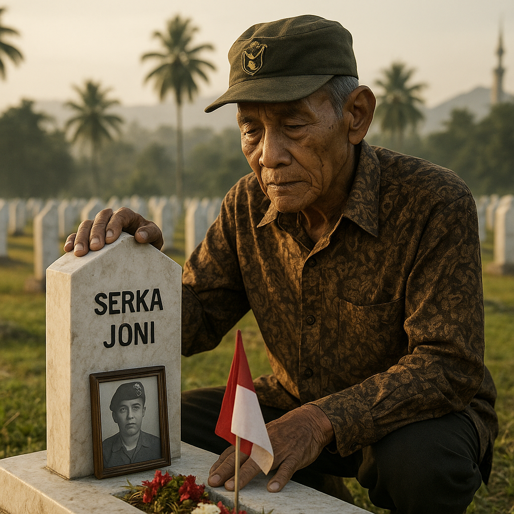 Kakek Mantan Prajurit TNI AD Jaga Kuburan Anaknya yang Gugur di Aceh Selama 20 Tahun