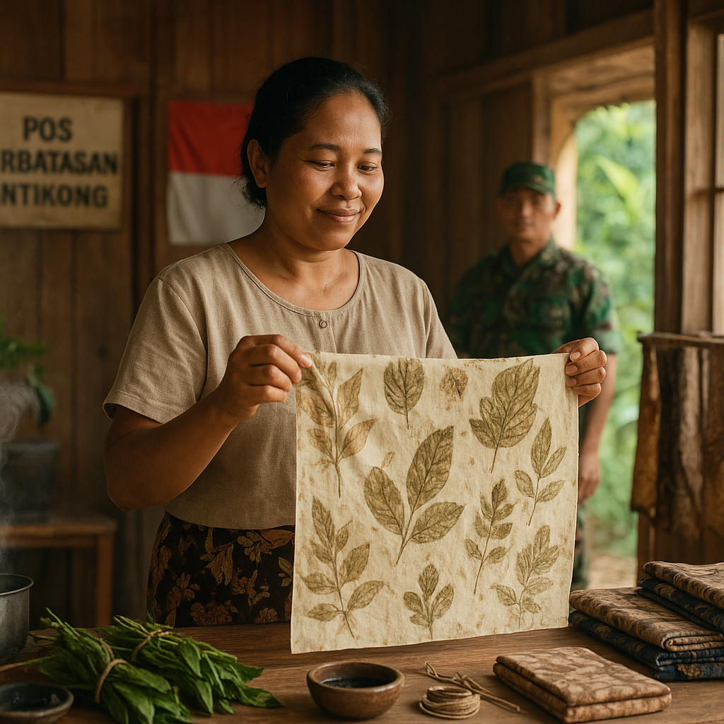 Istri Prajurit TNI Penjaga Perbatasan Buka Usaha Batik Ecoprint Demi Ekonomi Keluarga