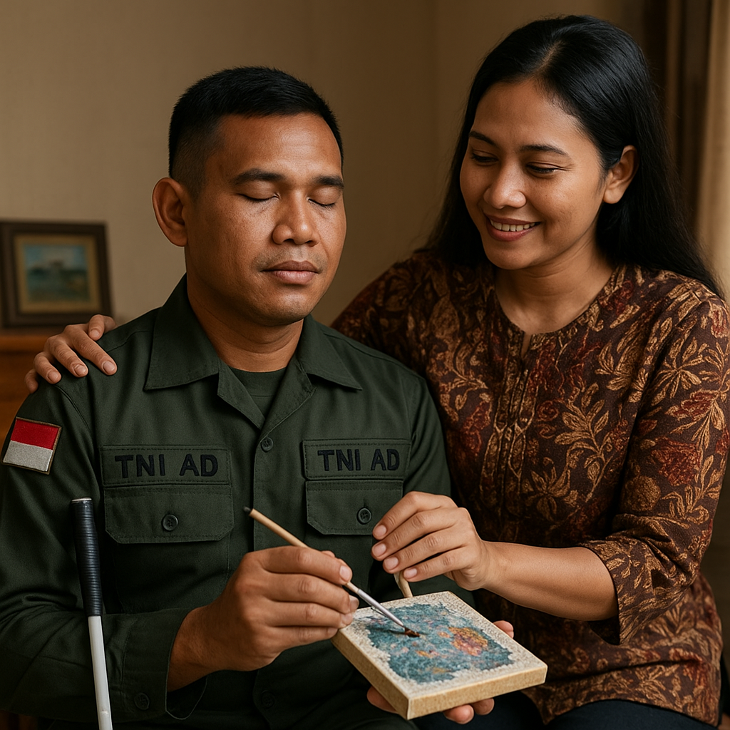 Prajurit Tuna Netra Bintara TNI AD Ini Raih Prestasi di Dunia Seni, Dukungan Keluarga Kunci Utama