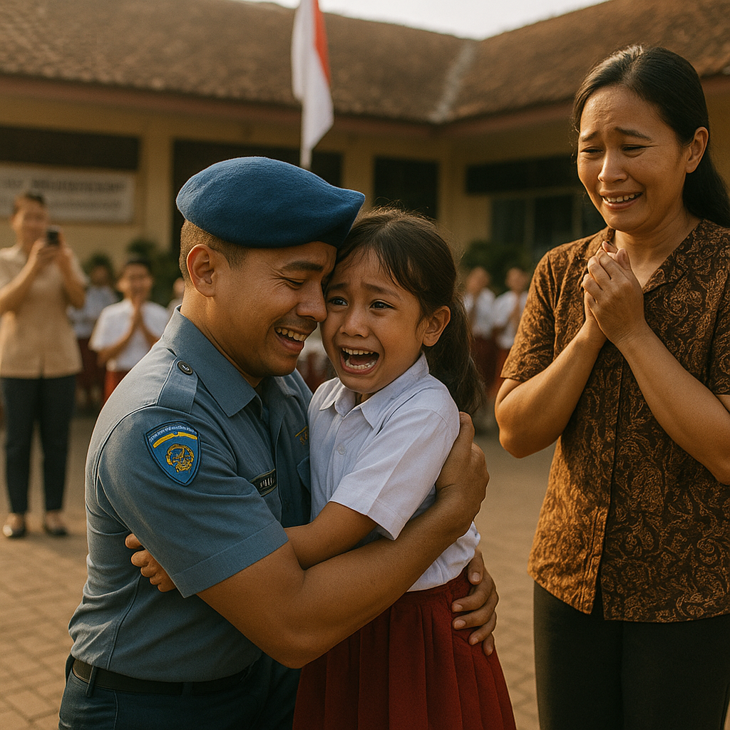 Surprise Homecoming: Detik-Detik Prajurit TNI AU Pulang dan Mengejutkan Anaknya di Sekolah