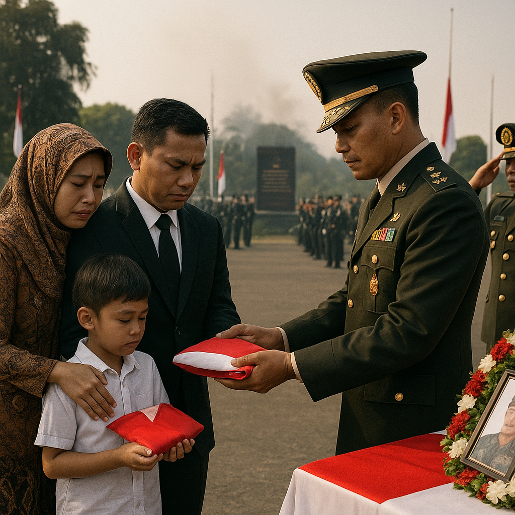 Upacara Penghormatan kepada Keluarga Prajurit yang Gugur di Medan Tugas