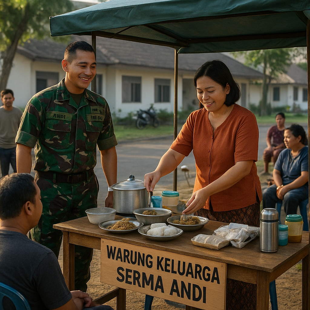 Suami Prajurit TNI AD Bantu Istri Buka Warung Kecil di Area Asrama: 'Supaya Keluarga Dekat dan Ekonomi Naik'