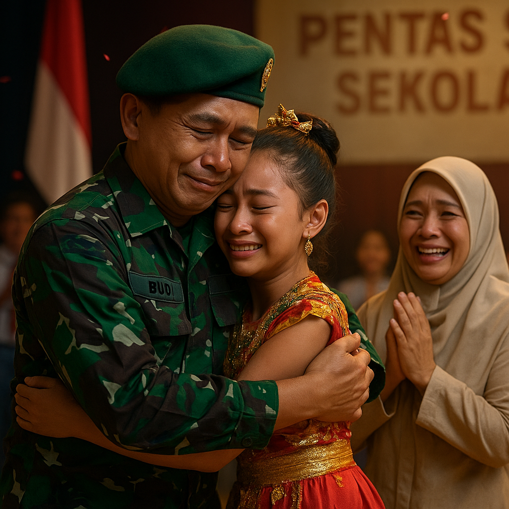 Kejutan di Panggung Sekolah: Ayah Prajurit Pulang di Tengah Penampilan Sang Putri