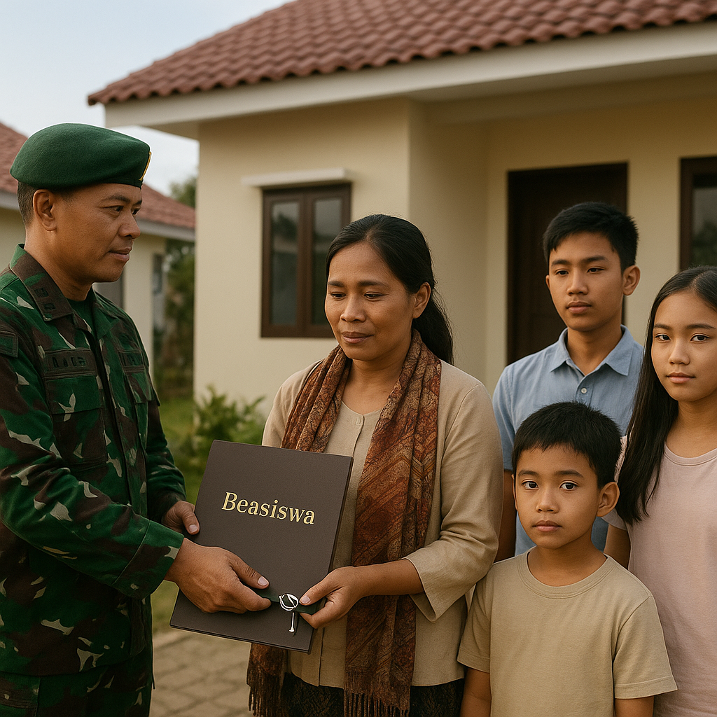 TNI Berikan Beasiswa dan Rumah untuk Anak Prajurit yang Gugur di Perbatasan