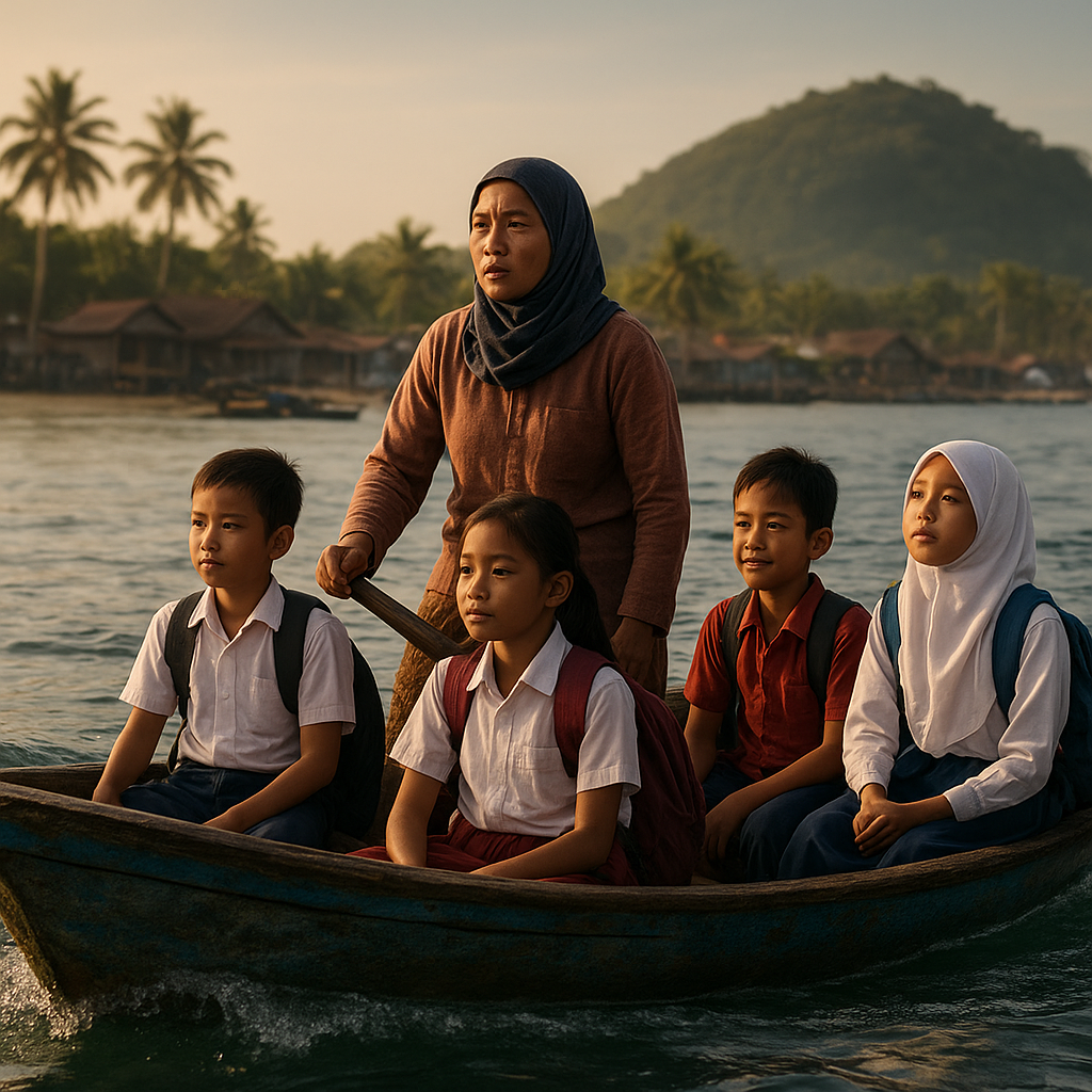 Perjuangan Istri Marinir, 10 Tahun Menerjang Ombak Demi Anak-Anak di Pulau Tegal