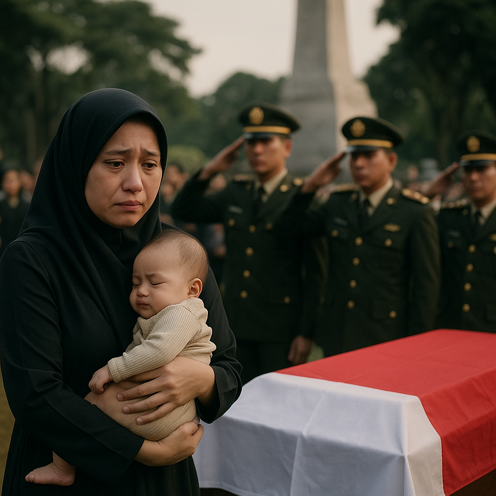 Ketabahan Istri Kopda yang Tewas dalam Latihan Tempur, Sambil Menggendong Bayi