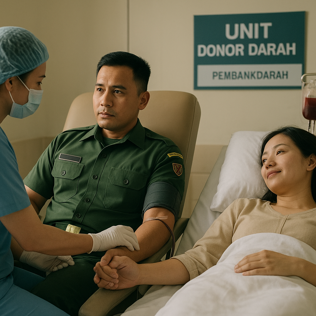 Prajurit TNI Jadi Donor Darah Rutin untuk Selamatkan Istri Sendiri yang Idap Thalassemia