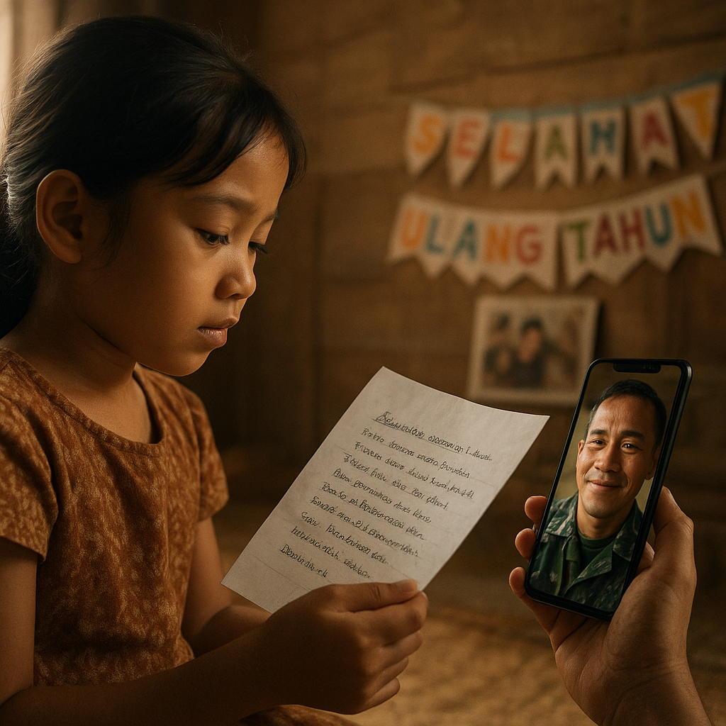 Video Call Mengharukan: Anak Prajurit TNI Bacakan Puisi untuk Ayah di Perbatasan