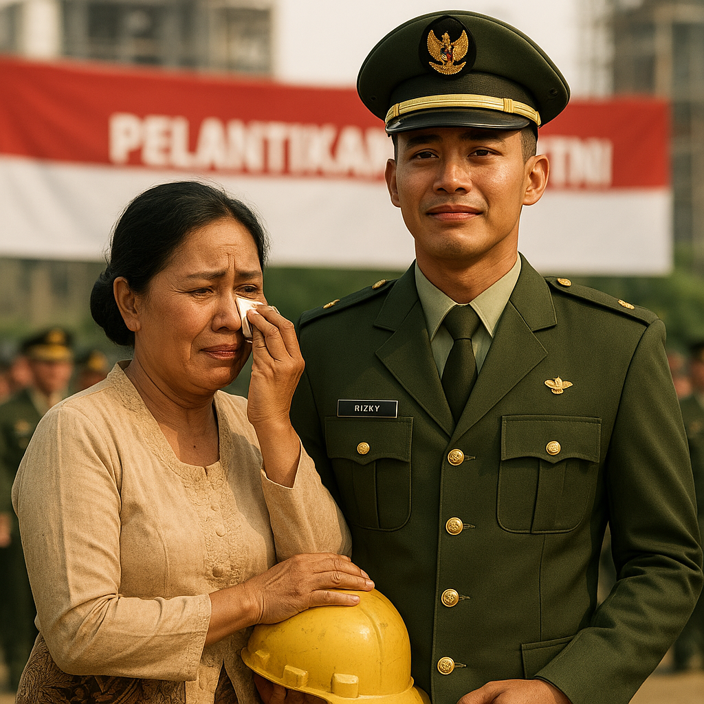 Kisah Haru Rizky, Anak Kuli Bangunan yang Dilantik Jadi Perwira TNI