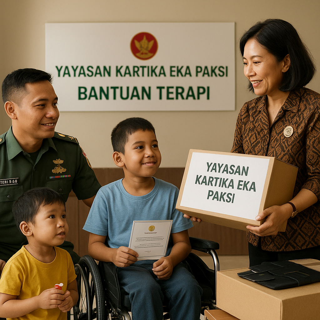 Prajurit TNI dengan Dua Anak Disabilitas Terima Bantuan Peralatan Terapi dari Yayasan TNI