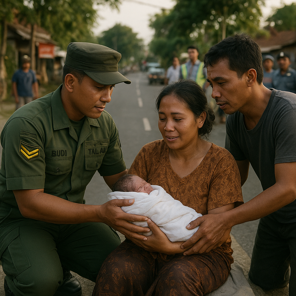 Prajurit TNI AD Bantu Persalinan di Pinggir Jalan, Istri: "Suami Saya Terlatih Jadi Tenaga Kesehatan Darurat"