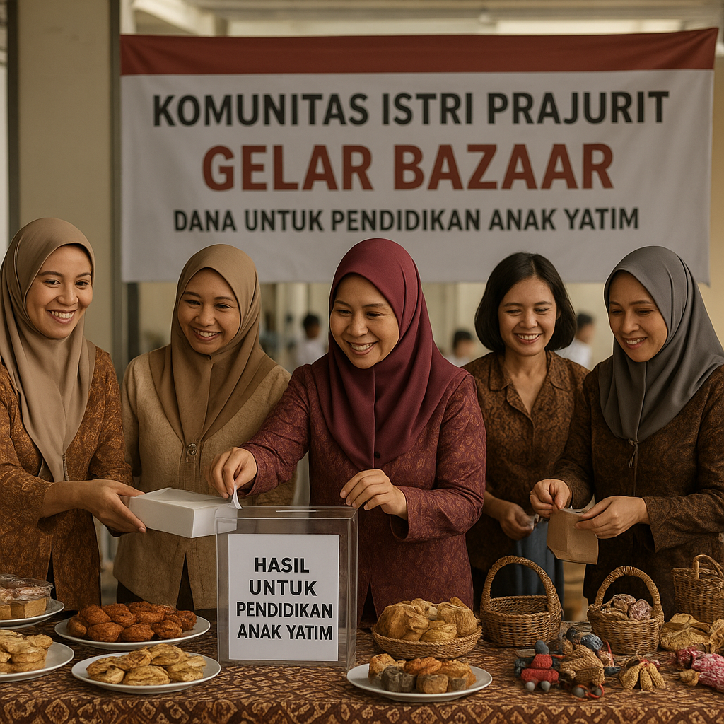 Komunitas Istri Prajurit Gelar Bazaar, Dana Hasilnya untuk Pendidikan Anak Yatim