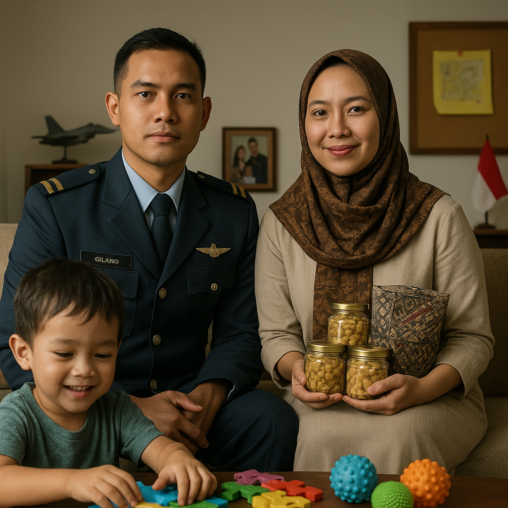Pilot Muda Lanud Halim Perjuangkan Terapi Anak Berkebutuhan Khusus, Sang Istri Berdaya Lewat UMKM